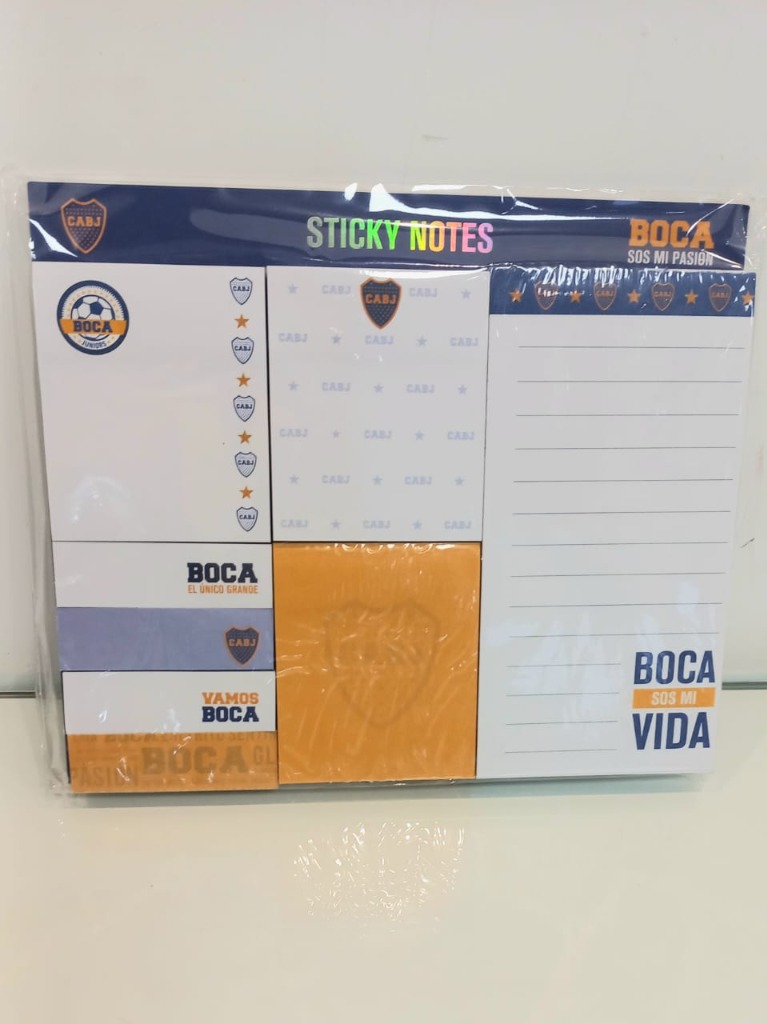 SET DE NOTAS P/ESCRITORIO DE BOCA 5 MEDIDAS. 